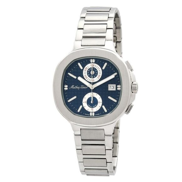 NWT Authentic Mathey-Tissot Evasion Chronograph Quartz Blue Dial Men's Watch - Picture 1 of 3